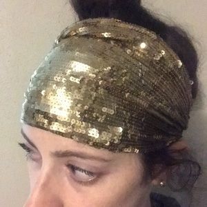 Free People Gold Wide Headband